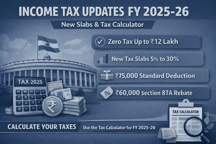 Download Smart Excel-Based Income Tax Calculator FY 2024-25, FY 2025-26 & AY 2026-27 Income Tax Slabs FY 2025-26 New Rules, Slabs & Calculator Guide