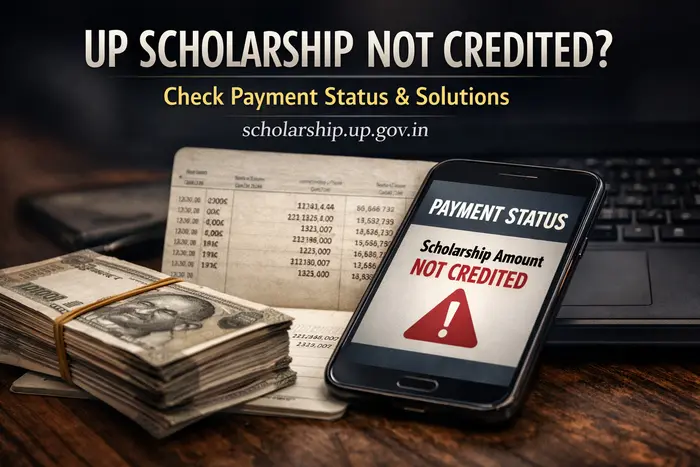 UP Scholarship Not Credited? Check Payment Status and Solutions: scholarship.up.gov.in The UP Scholarship is a critical financial support provided by the Government of Uttar Pradesh to eligible students across pre-matric and post-matric levels. When the scholarship amount is not credited to the student’s bank account as expected, it can cause anxiety and confusion for beneficiaries and their families. This article offers a detailed, authoritative guide on how to check the payment status, understand common issues when funds are not credited, and practical solutions to resolve these concerns. Key Highlights Learn how to check the UP Scholarship payment status online via the official portal. Step-by-step instructions for status verification on scholarship.up.gov.in and PFMS. Common reasons why scholarship funds may not be credited to beneficiaries. Practical solutions and next steps if payment is delayed or not received. Tips for accurate application completion and post-submission tracking. FeatureDescriptionOfficial Link / TipScholarship PortalCentral platform for application and statusscholarship.up.gov.inStatus Check RequirementRegistration number + Date of BirthOfficial Status PageAlternate Payment TrackerCheck via PFMS / Know Your Paymentpfms.nic.inPossible Status LabelsPending, Under Process, Approved, Credited, RejectedSee status detailsCommon IssuesIncorrect bank details, verification pendingTroubleshooting section The UP Scholarship is administered through the “Scholarship & Fee Reimbursement Online System” to ensure direct benefit transfer (DBT) to students’ bank accounts. Funds not being credited can be attributable to various administrative or data issues. A systematic approach to checking the payment status and understanding how the system works enables students to diagnose the issue properly and take corrective actions where required. This article is designed to empower readers with clear processes, helpful tools, and pragmatic advice to ensure scholarship funds reach their accounts without unnecessary delay. Understanding the UP Scholarship Payment Cycle The UP Scholarship application and payment process involves multiple stages: Application Submission: Students complete and submit the scholarship application on scholarship.up.gov.in. Institute Verification: The educational institution verifies submitted details and forwards the application to the authorities. Government Verification: The competent authority validates the eligibility and documentation. Payment Release: Approved applications are forwarded to the treasury for DBT to the student’s bank account. Crediting to Account: The amount is credited and reflected in the bank account. Each of these stages must be completed in sequence before funds are transferred. Delay at any step may impact payment timing. Read More: Chhattisgarh Post Matric Scholarship: Comprehensive Guide for 2025–26 How to Check UP Scholarship Status (Official Portal) To verify the current status of a UP Scholarship application and payment: Open a web browser and go to scholarship.up.gov.in. On the homepage, locate the Status option in the menu. Select the academic year for which you want to check the status. Enter your Registration Number and Date of Birth (DOB) accurately. Complete any CAPTCHA challenge and click Submit. The portal will display your application’s status, including payment details if available. Common status labels may include: Submitted Under Process Approved Credited (to bank account) Rejected If the status indicates “Approved” but payment is not reflected, additional checking is required. Alternative Payment Status Check via PFMS The Public Financial Management System (PFMS) is a central government portal that tracks DBT payments across schemes, including the UP Scholarship. Students can verify actual fund transfer details through PFMS: Visit pfms.nic.in. Navigate to Payment Status or Know Your Payments. Enter the bank name and account number provided in your scholarship application. Enter the CAPTCHA and submit the form. PFMS will display related payment data, including: Transaction status Amount credited Date of transfer PFMS transaction ID If no record appears, it may indicate that the funds have not yet been released to the bank or that details entered were incorrect. Checking via UMANG App Students may also check their payment status through the UMANG mobile application: Download and install the UMANG app from the relevant app store. Register using your mobile number and set up a profile. Search for “Know Your Payments” and access the PFMS payment tracking feature. Enter the required bank details to view payment status. Common Reasons UP Scholarship Isn’t Credited If the UP Scholarship amount is not credited, consider the following possible causes: Incorrect Bank Details Errors in the account number or IFSC code can prevent successful transfer. Ensure details match your bank records exactly. Pending Verification Verification by the institute or government departments may still be in process, delaying payment issuance. Incomplete Application Missing documentation or incorrect entries in the scholarship form can cause the application to stall or be rejected. Data Update Delays PFMS and portal data are not always real-time; updates may lag by 1–3 days after payment release. Rejected Application If rejected due to eligibility or document issues, the portal typically indicates the rejection reason. Steps to Resolve “UP Scholarship Not Credited” If payment is not credited even after the expected timeline: 1. Verify Application Details Log in to scholarship.up.gov.in and confirm: Registration details Bank account information Verification status by the institution Ensure there are no discrepancies in the account number or IFSC code. 2. Review Status on PFMS Check the Know Your Payments section of PFMS using your bank account details. Confirm whether a transaction exists and its status. 3. Contact Institution Reach out to the administrative office of your school or college. Sometimes documentation requires physical verification or resubmission of hard copies. 4. Use Helpdesk Support For PFMS issues, toll-free support may be available (e.g., helpline numbers or dedicated email support). Government portals often feature contact points for assistance. 5. Application Correction Window If the portal indicates a rejection due to errors, use the provided online correction facility within the designated time frame to rectify and resubmit the application. Tips for Smooth Scholarship Processing Always double-check bank details and personal information before final submission. Keep copies of all uploaded documents and screenshots of successful submission pages. Note your registration number and password securely for future reference. Regularly monitor the status on both the scholarship portal and PFMS. Ensure your bank account is active and correctly linked with your Aadhaar details if required. Final word about the UP Scholarship Delays or failures in crediting the UP Scholarship amount can be resolved effectively by systematically checking the official portal and PFMS payment tracker. Understanding the stages of the payment process and the tools available to track progress helps students identify real causes of delays. By maintaining accurate information, monitoring regularly, and following corrective procedures where necessary, beneficiaries can ensure that their rightful funds reach their accounts in a timely manner. Staying informed and proactive is key when managing scholarship disbursements and resolving issues when payments are not credited. Read More: UP Scholarship Form Rejected? Reasons and How to Fix Them: scholarship.up.gov.in