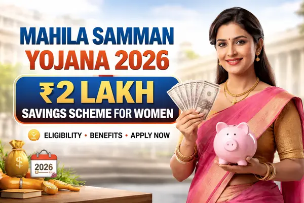 Mahila Samman Yojana 2026: ₹2 Lakh Savings Scheme for Women- Eligibility, Benefits, Apply Online & Latest Update Mahila Samman Yojana 2026: ₹2 Lakh Savings Scheme for Women- Eligibility, Benefits, Apply Online & Latest Update