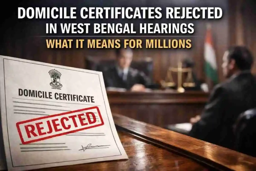 Shocking Domicile Certificates Rejected as Proof in Key West Bengal Hearings — What It Means for Millions